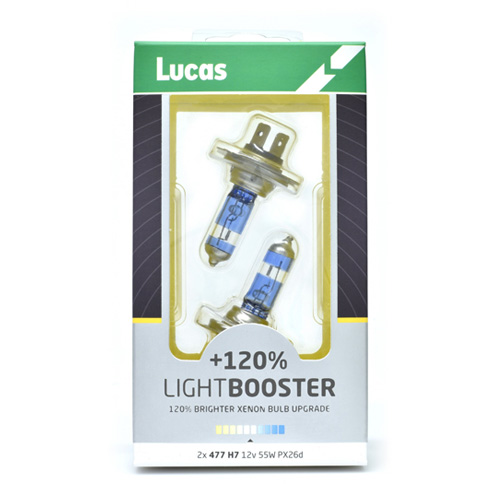 12V - H7 - 55W +130% LightBooster PX26d 2pcs Lucas thumb