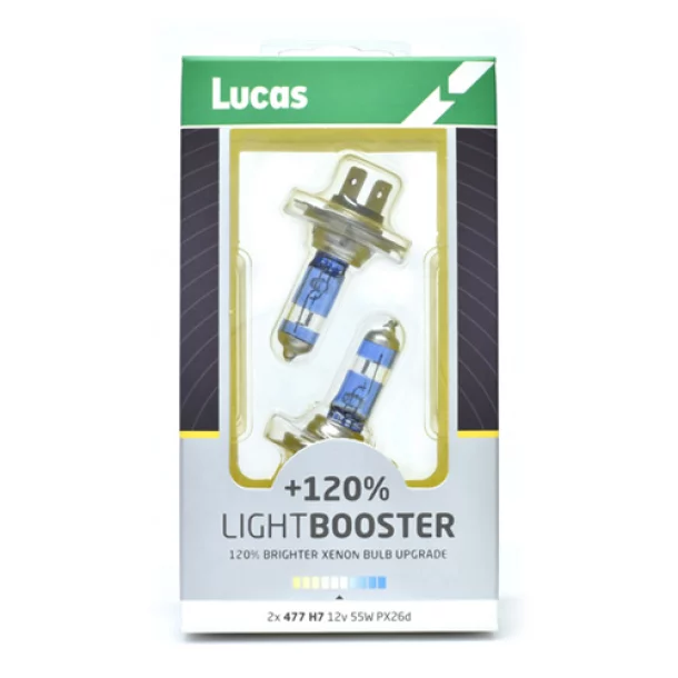 Bec halogen 12V - H7 - 55W +130% LightBooster PX26d 2buc Lucas