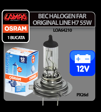 Bec halogen 12V - H7 - 55W Original Line PX26d 1buc Osram thumb