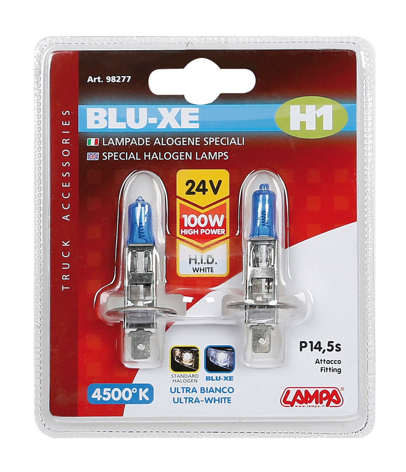 Blu-Xe halogén H1 - es égő P14,5s 24V-os 100w-os - 2 darab thumb