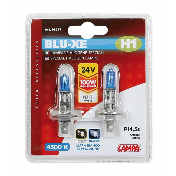 24V Blu-Xe halogen lamp - H1 - 100W - P14,5s - 2 pcs