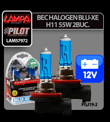 Bec halogen Blu-Xe  H11 55W PGJ19-2 12V 2buc thumb