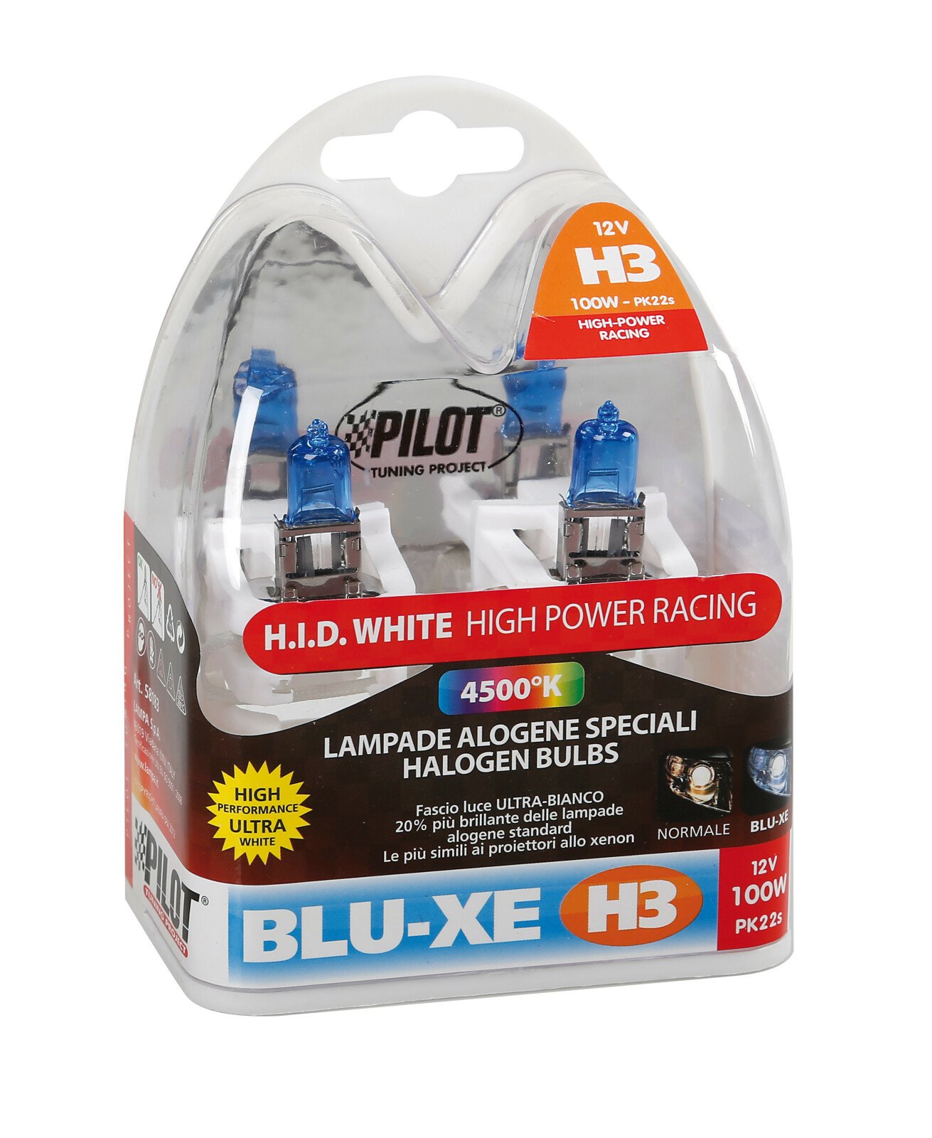 12V Blu-Xe halogen lamp - H3 - 100W - PK22s - 2 pcs thumb