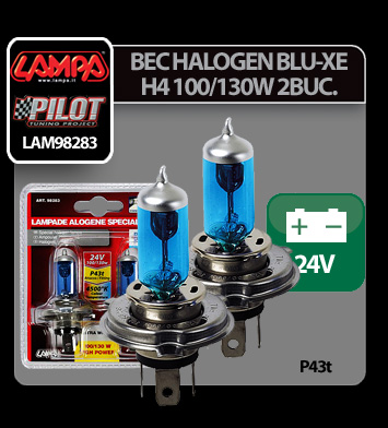 24V Blu-Xe halogen lamp - H4 - 100/130W - P43t - 2 pcs thumb