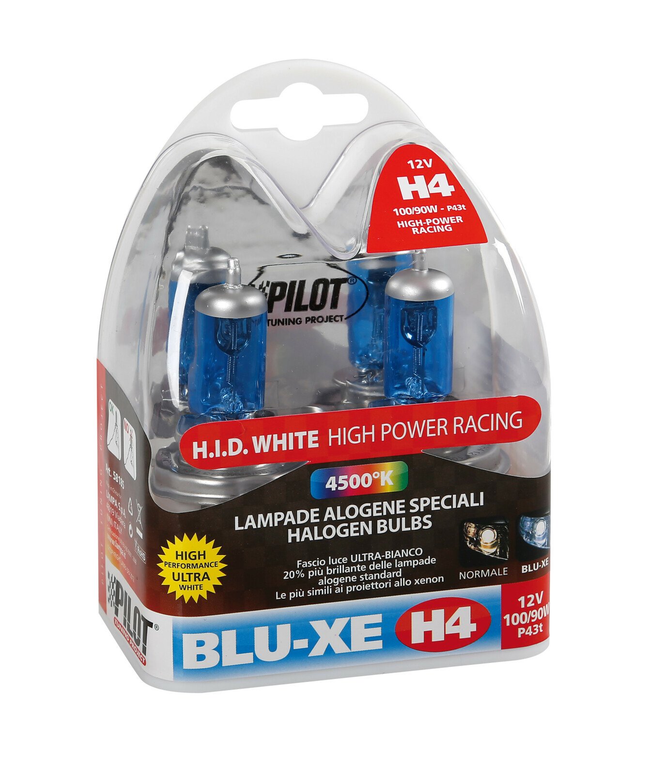 12V Blu-Xe halogen lamp - H4 - 100/90W - P43t - 2 pcs thumb
