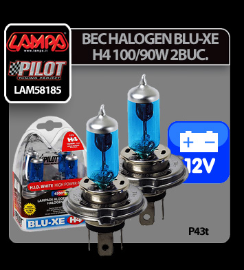 Bec halogen Blu-Xe  H4 100/90W P43t 12V 2buc thumb