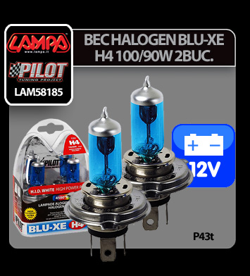 12V Blu-Xe halogen lamp - H4 - 100/90W - P43t - 2 pcs thumb