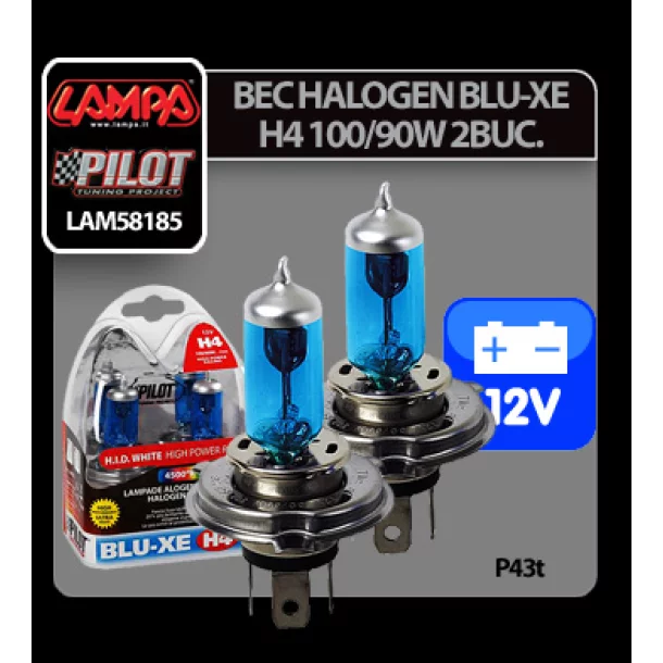 Blu-Xe halogén H4 - es égő P43t 12V-os 100/90w-os - 2 darab