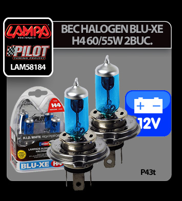 12V Blu-Xe halogen lamp H4 60/55W P43t 2pcs thumb