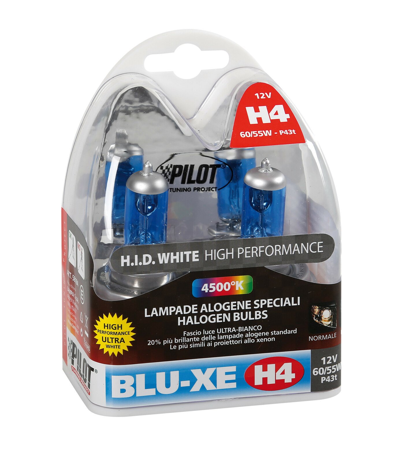 12V Blu-Xe halogen lamp H4 60/55W P43t 2pcs thumb