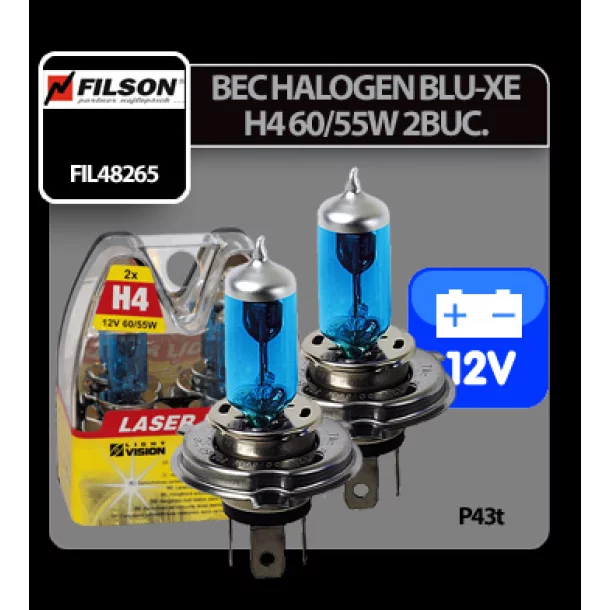 12V Blu-Xe halogen lamp H4 60/55W P43t Filson - 2pcs