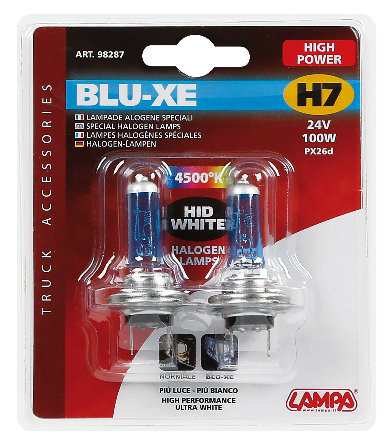 24V Blu-Xe halogen lamp - H7 - 100W - PX26d - 2 pcs thumb