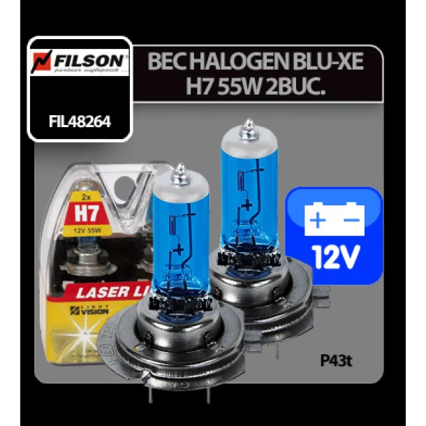 Bec halogen Blu-Xe H7 55W PX26d 12V Filson - 2buc