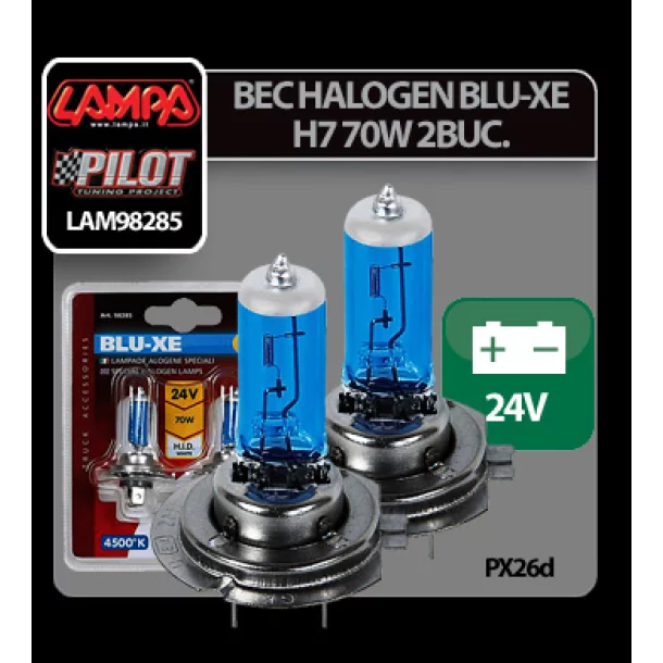 Bec halogen Blu-Xe  H7 70W PX26d 24V 2buc