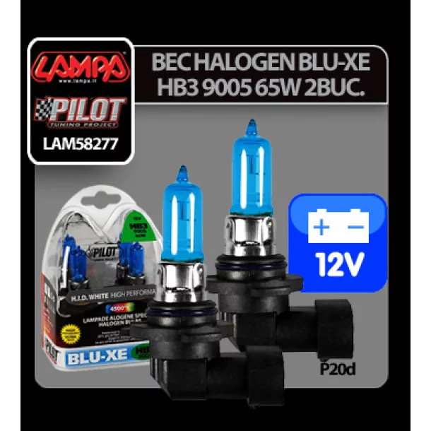 12V Blu-Xe halogen lamp - HB3 9005 - 65W - P20d - 2 pcs
