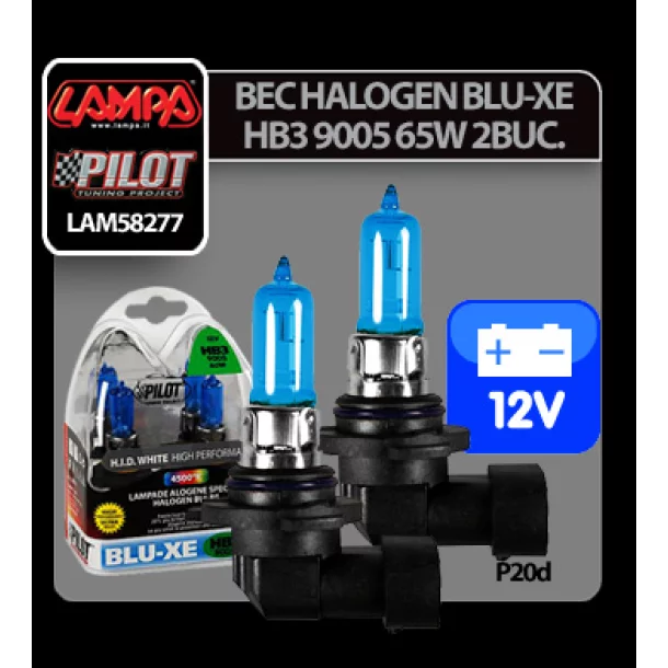 Blu-Xe halogén HB3 - es égő 9005 P20d 12V-os 65w-os - 2 darab