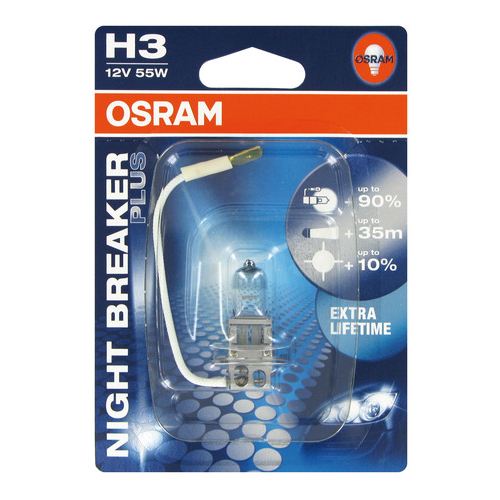 Bec halogen Osram 12V - H3 - 55W Night Breaker Plus PK22s 1buc thumb