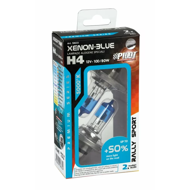 Xenon Blue +50% fény halogén H4-es égő P43t 12V-os 100/80W-os 2db