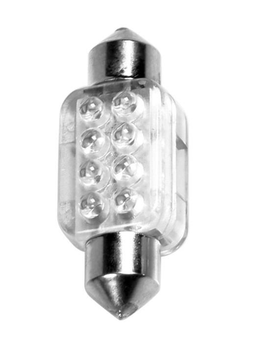 Bec LED 12V - 13x35mm - 8LED Sofit SV8,5-8 1buc - Alb thumb