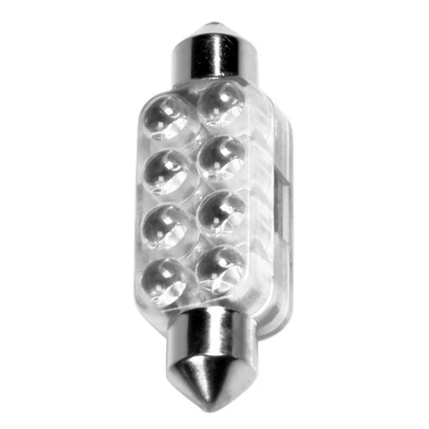 Led izzó 12V - 13x44mm - 8LED Sofitta SV8,5-8 1db - Kék