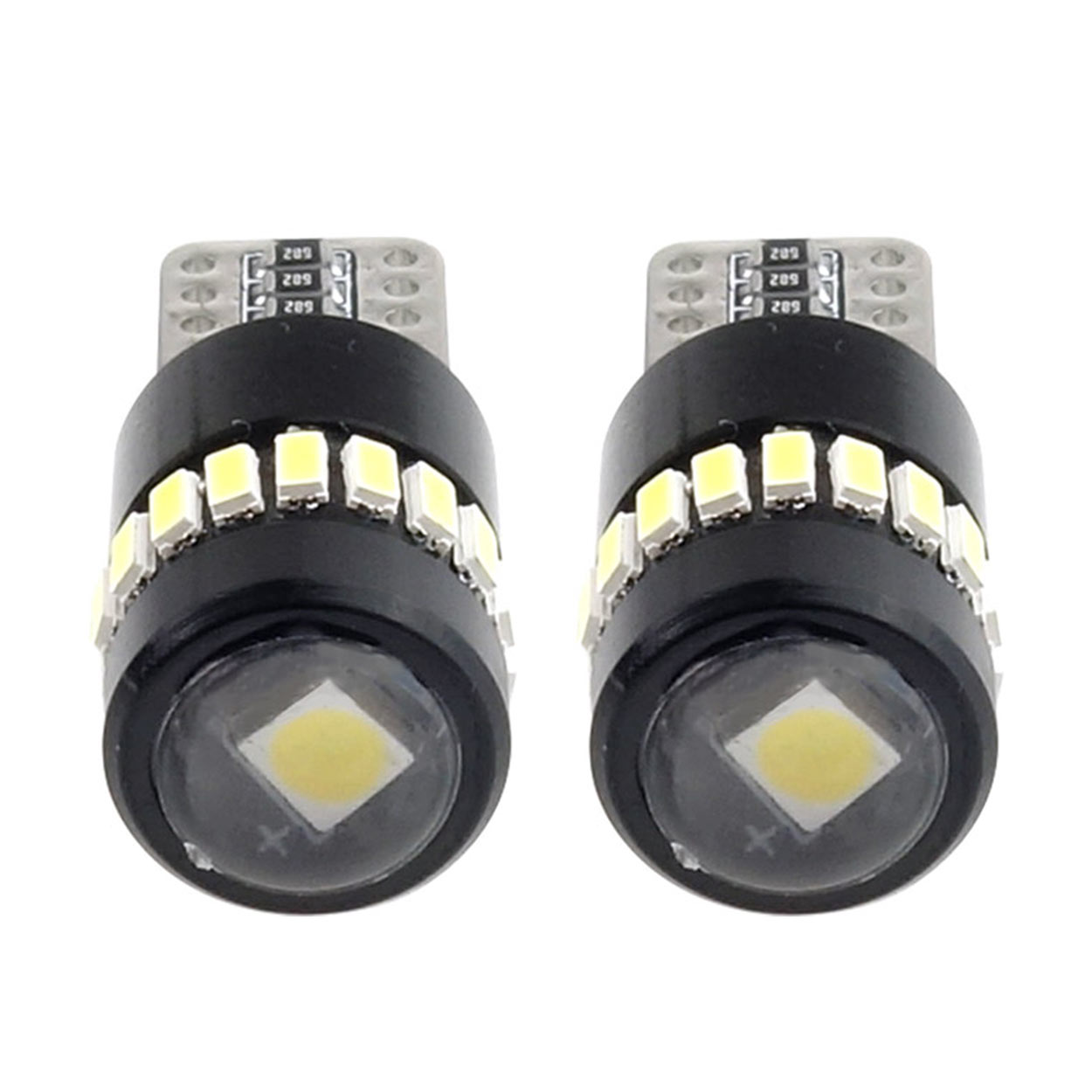 Bec Led 18SMD 3014 plus 1SMD 12/24V Pozitie, W5W, T10 Canbus 2buc - Alb thumb