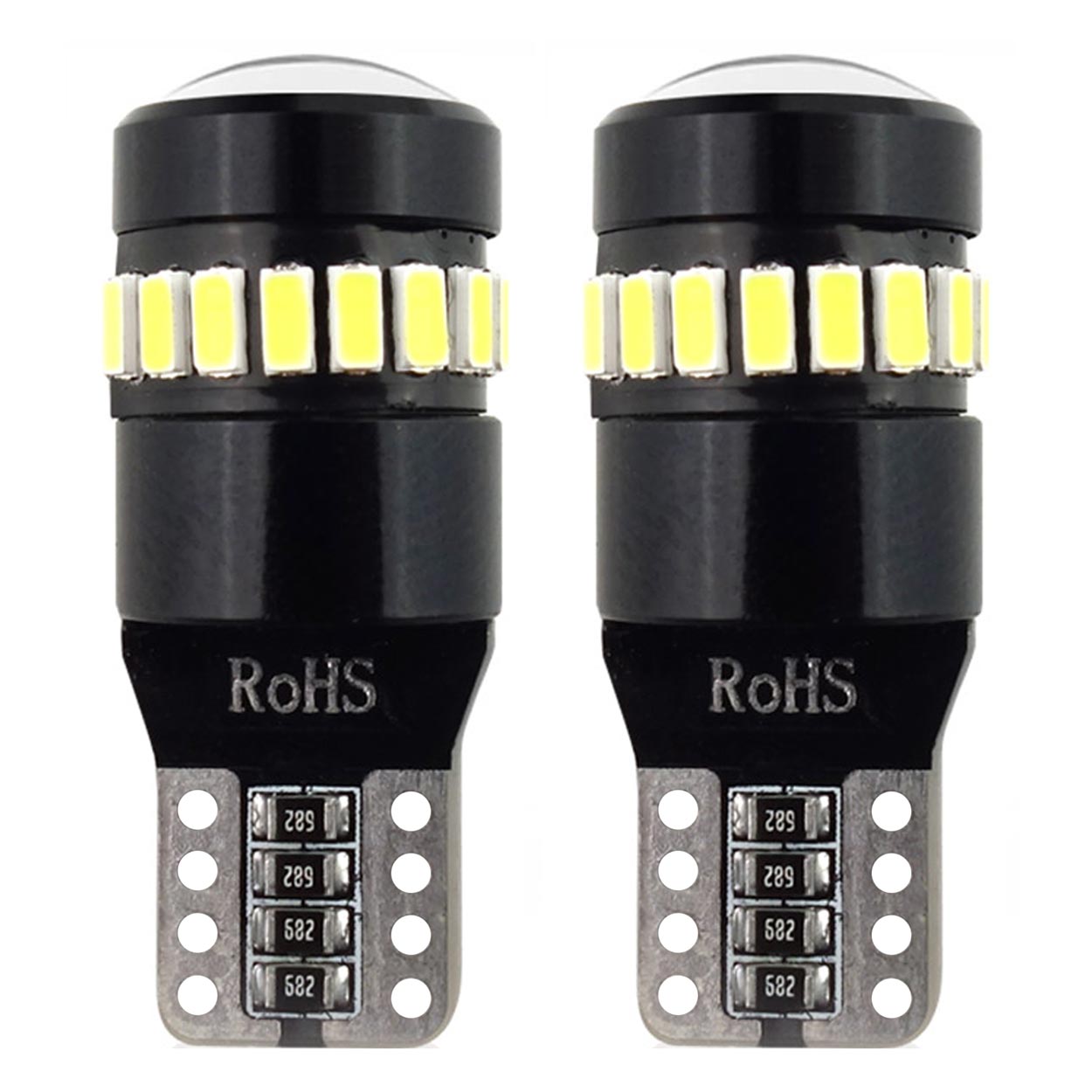 Bec Led 18SMD 3014 plus 1SMD 12/24V Pozitie, W5W, T10 Canbus 2buc - Alb thumb