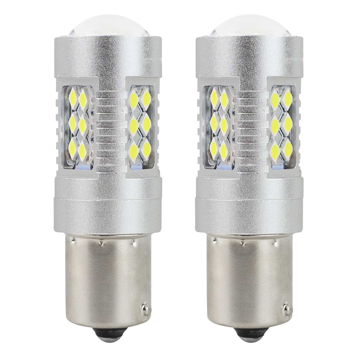 Led izzó 24SMD 3030, 12/24V Féklámpa, irányjelző, ködlámpa, 1156, P21W, BA15s Canbus 2db - Fehér thumb