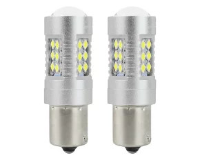 Led izzó 24SMD 3030, 12/24V Féklámpa, irányjelző, ködlámpa, 1156, P21W, BA15s Canbus 2db - Fehér