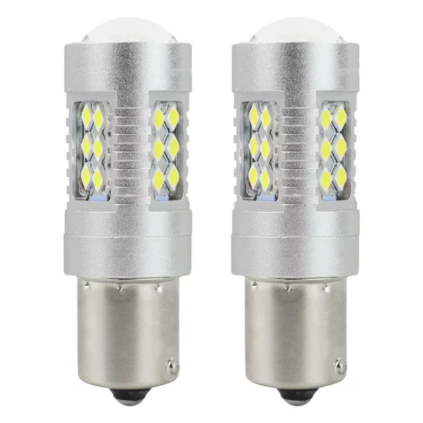 Bec Led 24SMD 3030, 12/24V Frana, semnalizare, ceata, 1156, P21W, BA15s Canbus 2buc - Alb