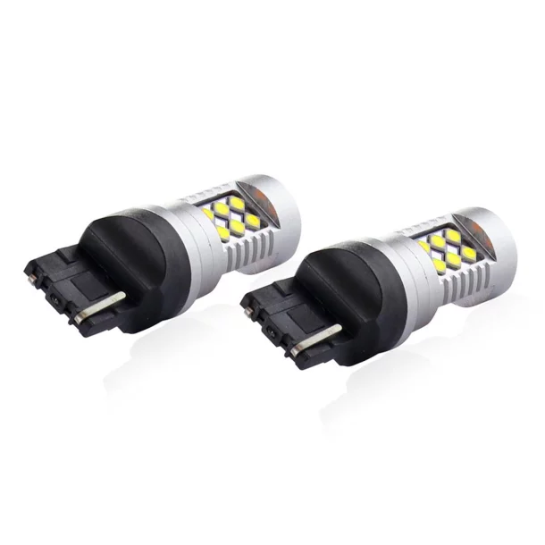 Bec Led 24SMD 3030, 12/24V Lumina de zi, semnalizare, frana, 7440 W21W, T20 Canbus 2buc - Alb