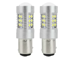 Led izzó 24SMD 3030, 12/24V Helyzetjelző lámpa, féklámpa, 1157, P21/5W, BAY15d Canbus 2db - Fehér