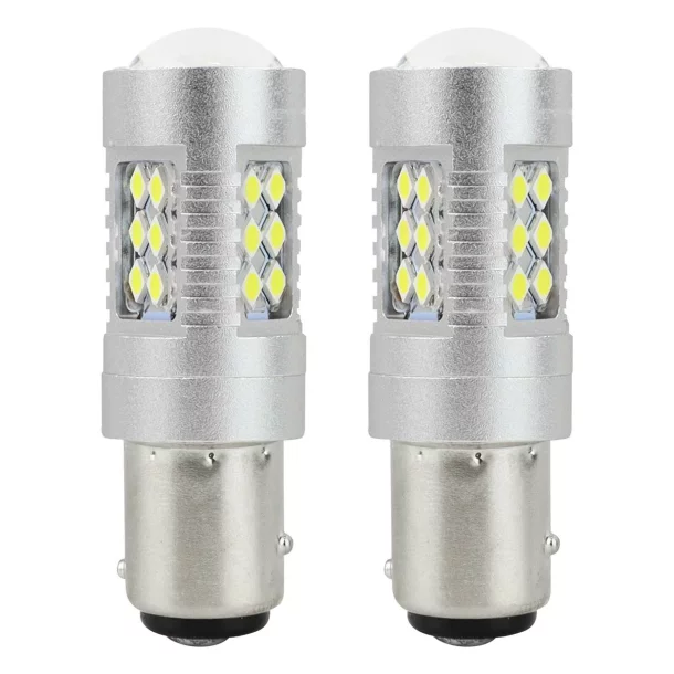 Bec Led 24SMD 3030 12/24V Pozitie, frana, 1157, P21/5W, BAY15d Canbus 2buc - Alb