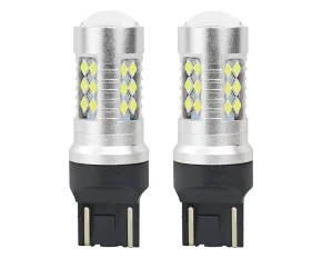 Bec Led 24SMD 3030 12/24V Pozitie, frana, 7443, W21/5W, T20 Canbus 2buc - Alb