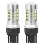 Led izzó 24SMD 3030, 12/24V Helyzetjelző lámpa, féklámpa, 7443, P21/5W, T20 Canbus 2db - Fehér