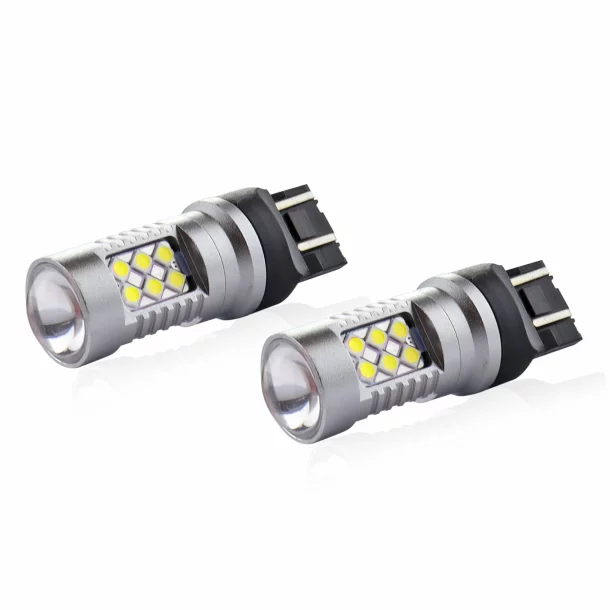 Led izzó 24SMD 3030, 12/24V Helyzetjelző lámpa, féklámpa, 7443, P21/5W, T20 Canbus 2db - Fehér