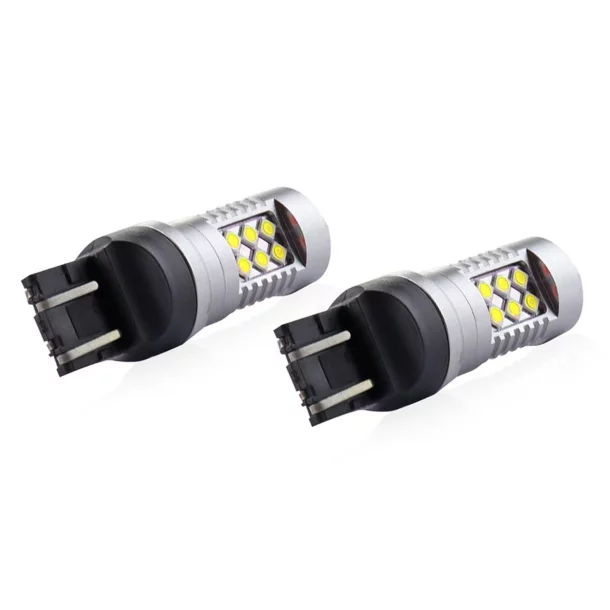 Led izzó 24SMD 3030, 12/24V Helyzetjelző lámpa, féklámpa, 7443, P21/5W, T20 Canbus 2db - Fehér