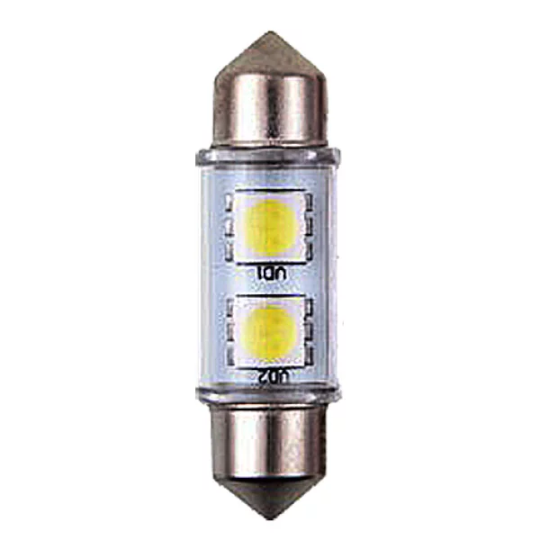 Bec Led - 2SMD 12V sofit T11x36mm soclu SV8,5-8 2buc - Alb