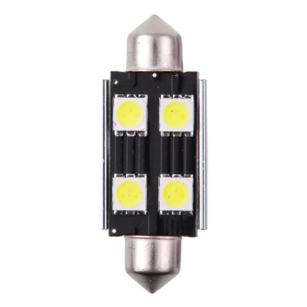 Bec Led - 4SMD 12V sofit T11x42mm soclu SV8,5-8 Canbus 2buc - Alb