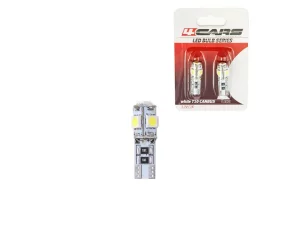 Bec Led - 5SMD 12V pozitie T10 W2,1x9,5d Canbus 2buc 4Cars - Alb