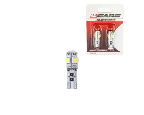 4Cars 12V Led - 5SMD - T10 W2,1x9,5d Canbus 2 db - Fehér