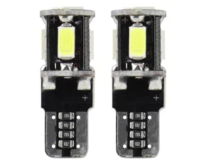 Led izzó 5SMD 5730 12V Helyzetjelző lámpa, W5W, T10 Canbus 2db - Fehér