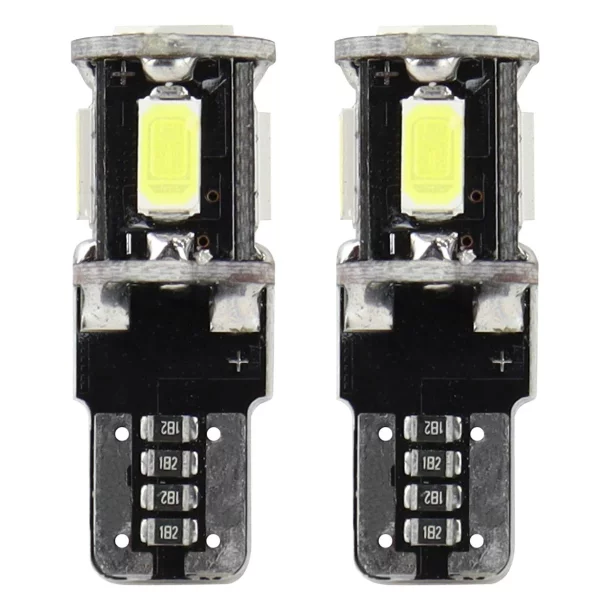 Led izzó 5SMD 5730 12V Helyzetjelző lámpa, W5W, T10 Canbus 2db - Fehér