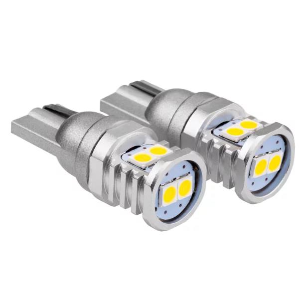 Bec Led 6SMD 3030 12/24V Pozitie W5W, W10W, T10 Canbus 2buc - Alb