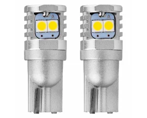 Led izzó 6SMD 3030, 12/24V Helyzetjelző lámpa, W5W, W10W, T10 Canbus 2db - Fehér