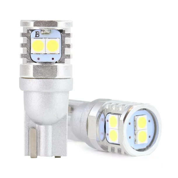 Bec Led 6SMD 3030 12/24V Pozitie W5W, W10W, T10 Canbus 2buc - Alb