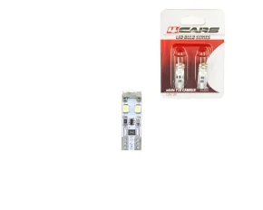 4Cars 12V Led - 8SMD - T10 W2,1x9,5d Canbus 2 db - Fehér