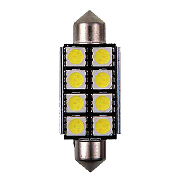 Bec Led - 8SMD 12V sofit T11x42mm soclu SV8,5-8 Canbus 2buc - Alb