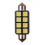 Bec Led - 8SMD 12V sofit T11x42mm soclu SV8,5-8 Canbus 2buc - Alb