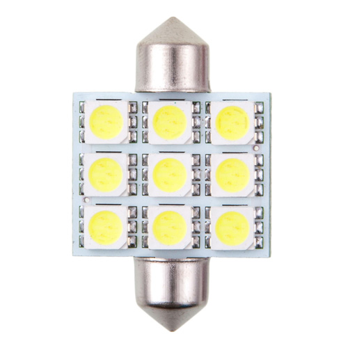 12V Led bulb - 9SMD T11x36mm SV8,5-8 2pcs - White thumb