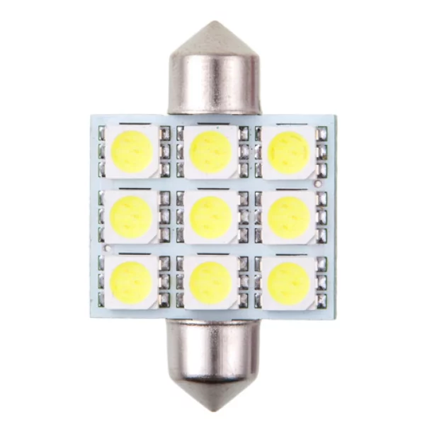 12V Led bulb - 9SMD T11x36mm SV8,5-8 2pcs - White